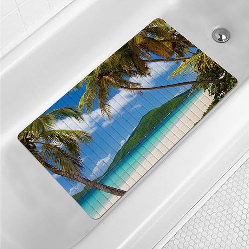 Tapete verde para tina de baño, tapete de baño para mujer africana, antideslizante, de 15 x 27 pulgadas, tapete de baño negro afro con agujeros de