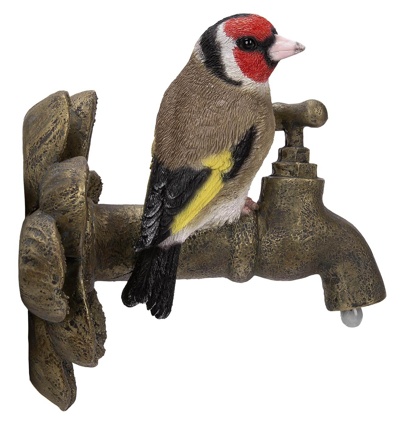 Vivid Arts - Wall Hanging Goldfinch on Garden Tap - WH-GF03-F