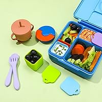 Vista 6 de 2 recipientes de inmersión compatibles con OmieBox, recipiente de silicona de 4 onzas para aderezo de ensalada para la mayoría de las loncheras