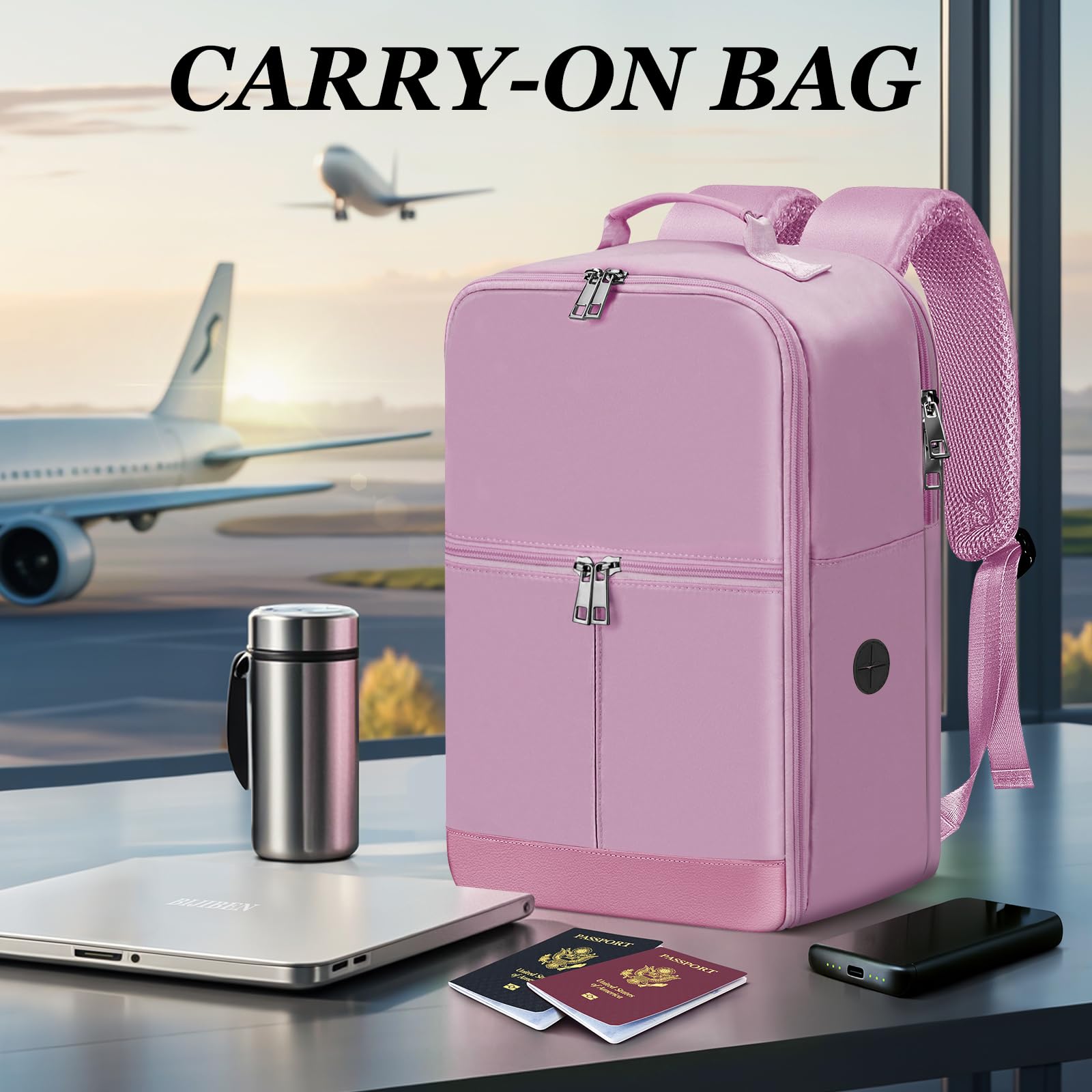 OTAHGK Borse da Cabina 40x20x25 per Ryanair Zaino da Viaggio Sotto il Sedile, Bagaglio a Mano Zaino da Cabina 20L, Zaino per Portatile Piccola Borsa da Viaggio Zaino Travel Viaggio-Viola