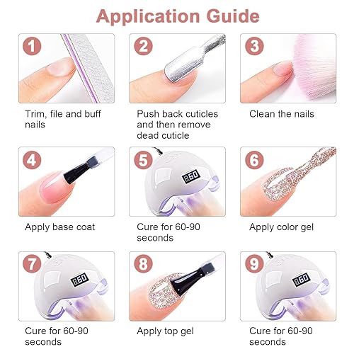 Miniatura 7 de RARJSM Esmalte de gel con purpurina reflectante, color oro rosa, gel brillante iridiscente, esmalte de gel brillante holográfico, esmalte de gel