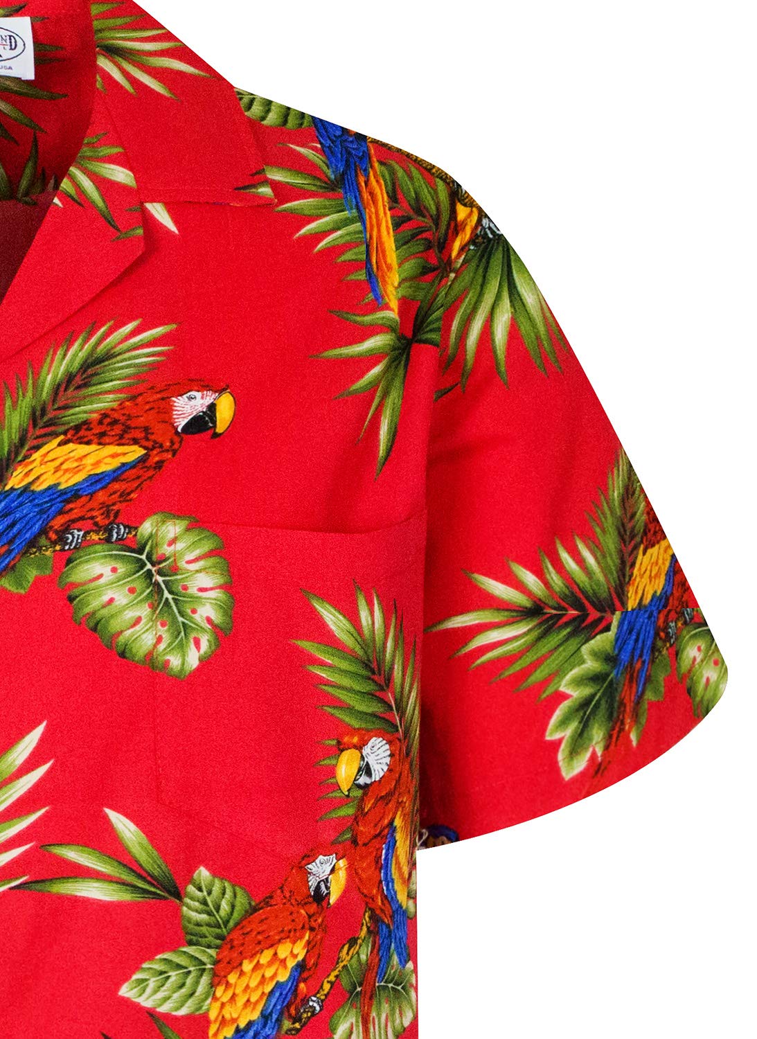 Pacific Legend Originale-Camicia-Hawaiana, Manica-Corta, Kakadu, Rosso, XL