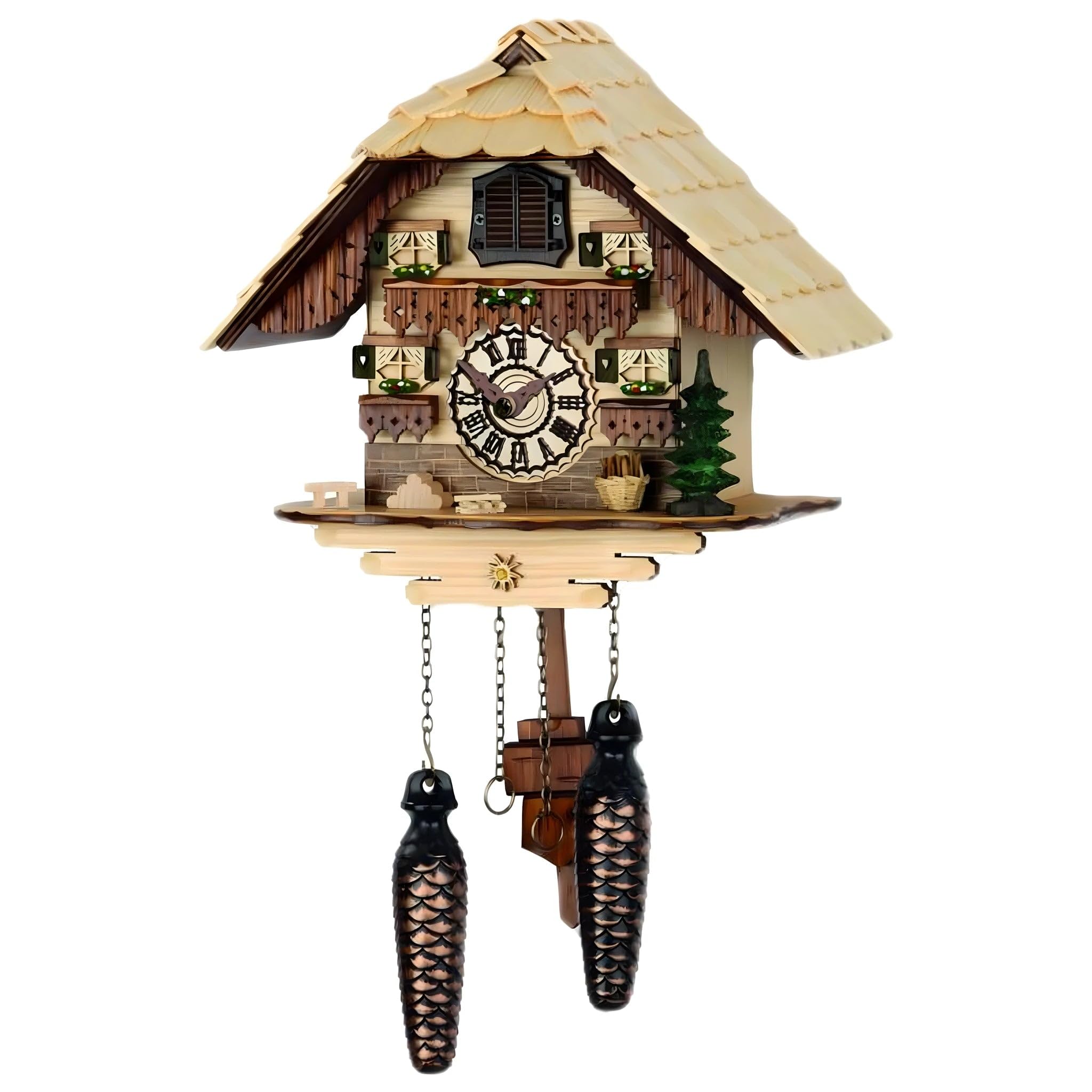 Dolfi | Cuckoo Clock with Bird | Hand Painted in Val Gardena | Religious Article