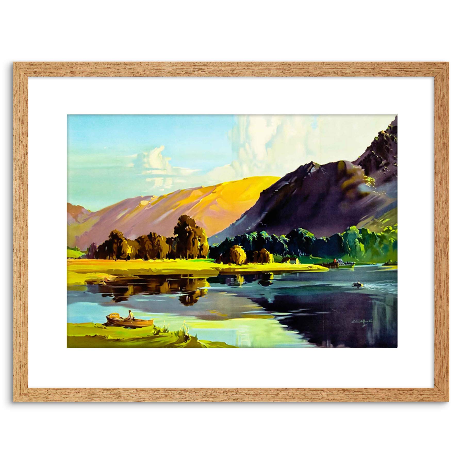 Wee Blue Coo Painting Lake District Cumbria England Scenic Framed Wall Art Print