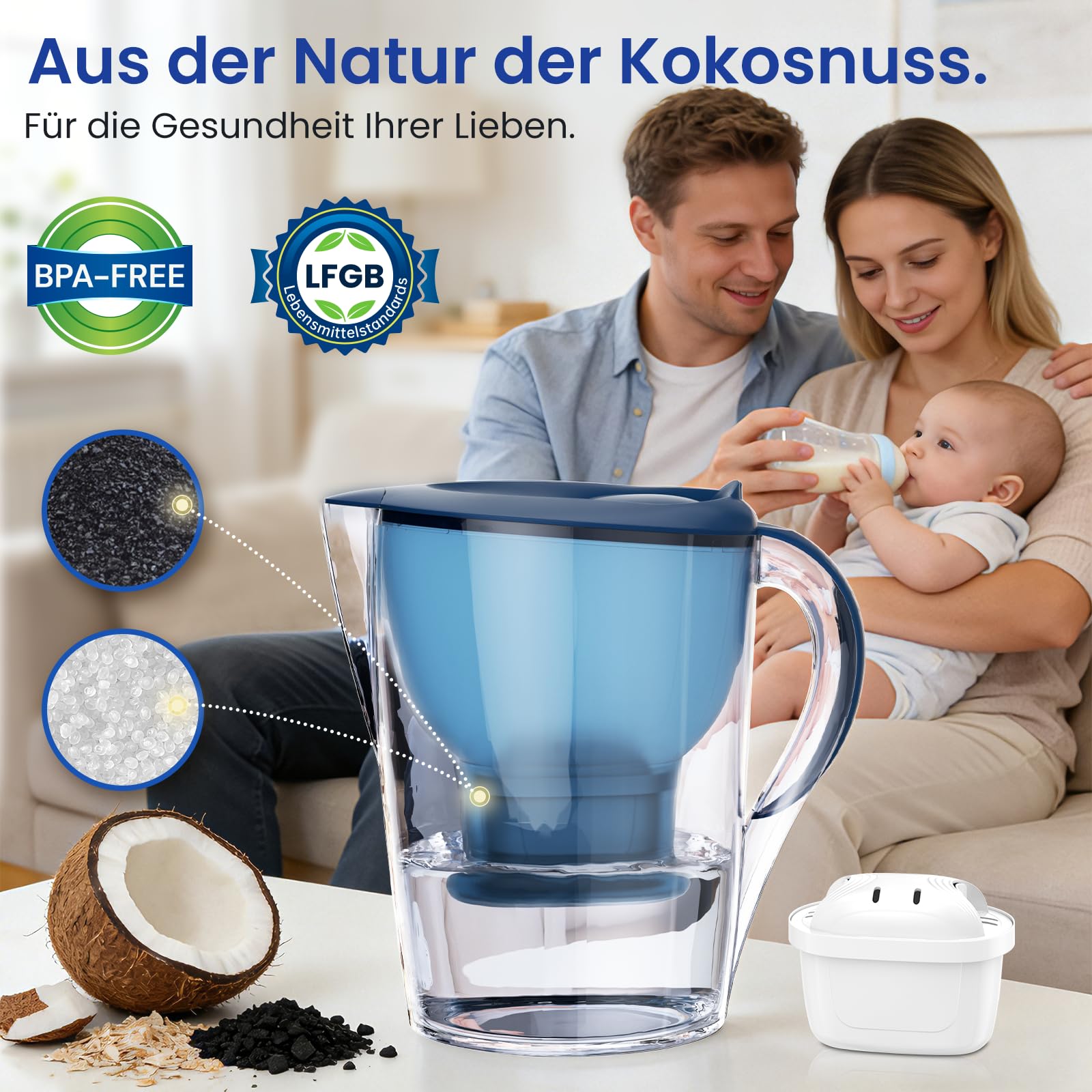 Wasserfilter Kartusche für BRITA Filter, 12er-Pack, Passend für Alle BRITA Wasserfilter-Kannen, Extra Kalkschutz, Reiner Wassergeschmack, filtert PFAS, Chlor, Kalk, Metalle, Ultimativer Geräteschutz