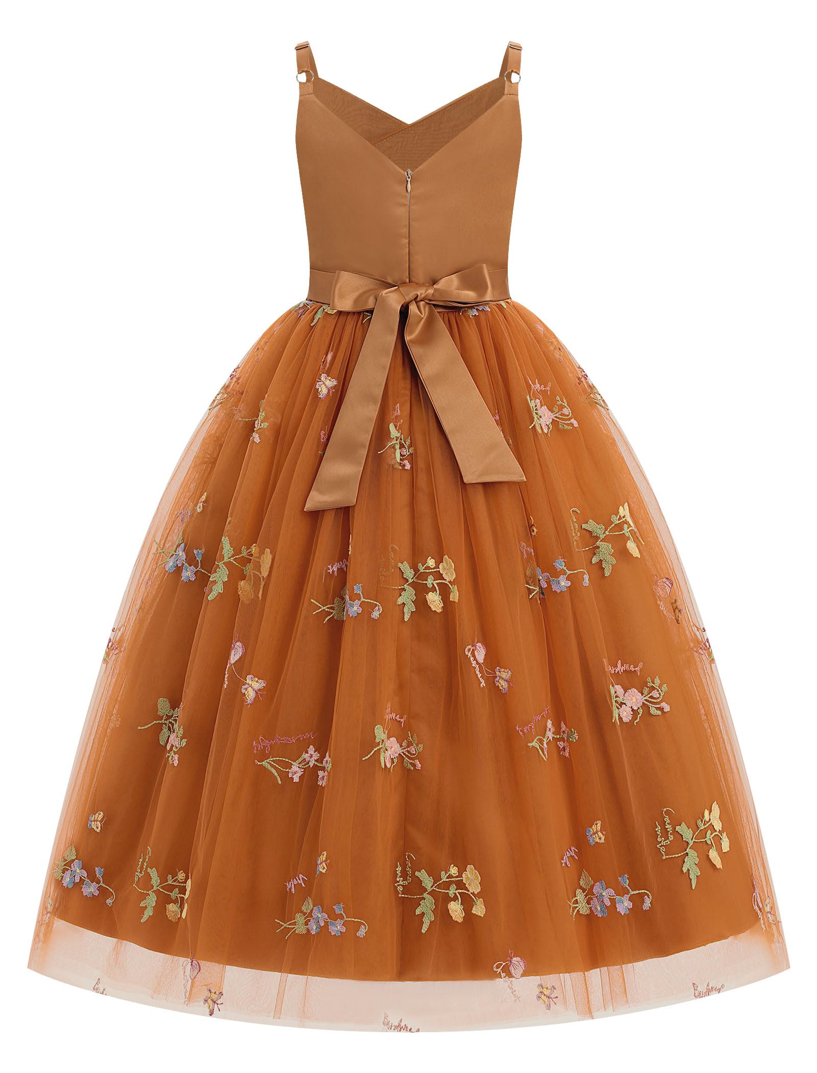 IDOPIP Blumenmädchenkleid für Hochzeit, formelle Festzüge, Kleider für Mädchen, Junior, Brautjungfer, Erstkommunion, Geburtstag, Tüllkleid