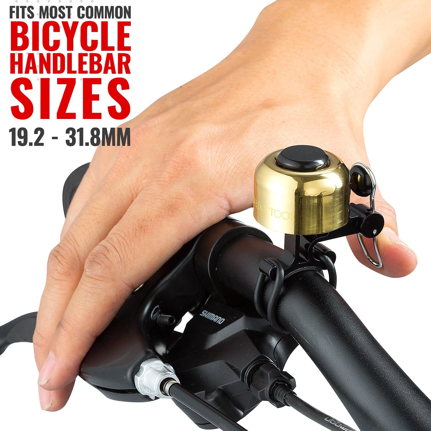 PRO BIKE TOOL Sonnette de vélo pour guidon - Sonnette claire pour adultes ou enfants - Vélos de route, VTT ou de plage - Accessoire de vélo