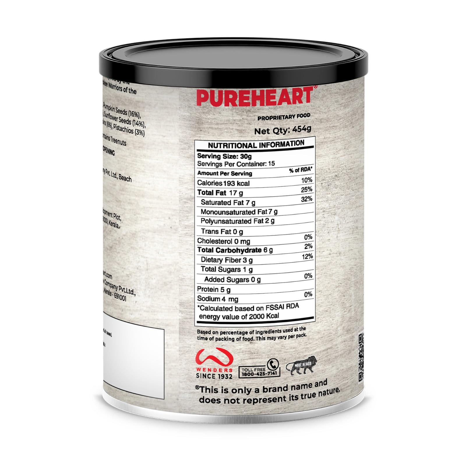 Pureheart Cherokee Premium Trail Mix | Eine vielseitige Mischung aus 8 gesunden Superfoods Nüssen - Cashews, Mandeln, Pistazien | Trockenfrüchte – Cranberries, Rosinen | Samen – Kürbis, Sonnenblume |