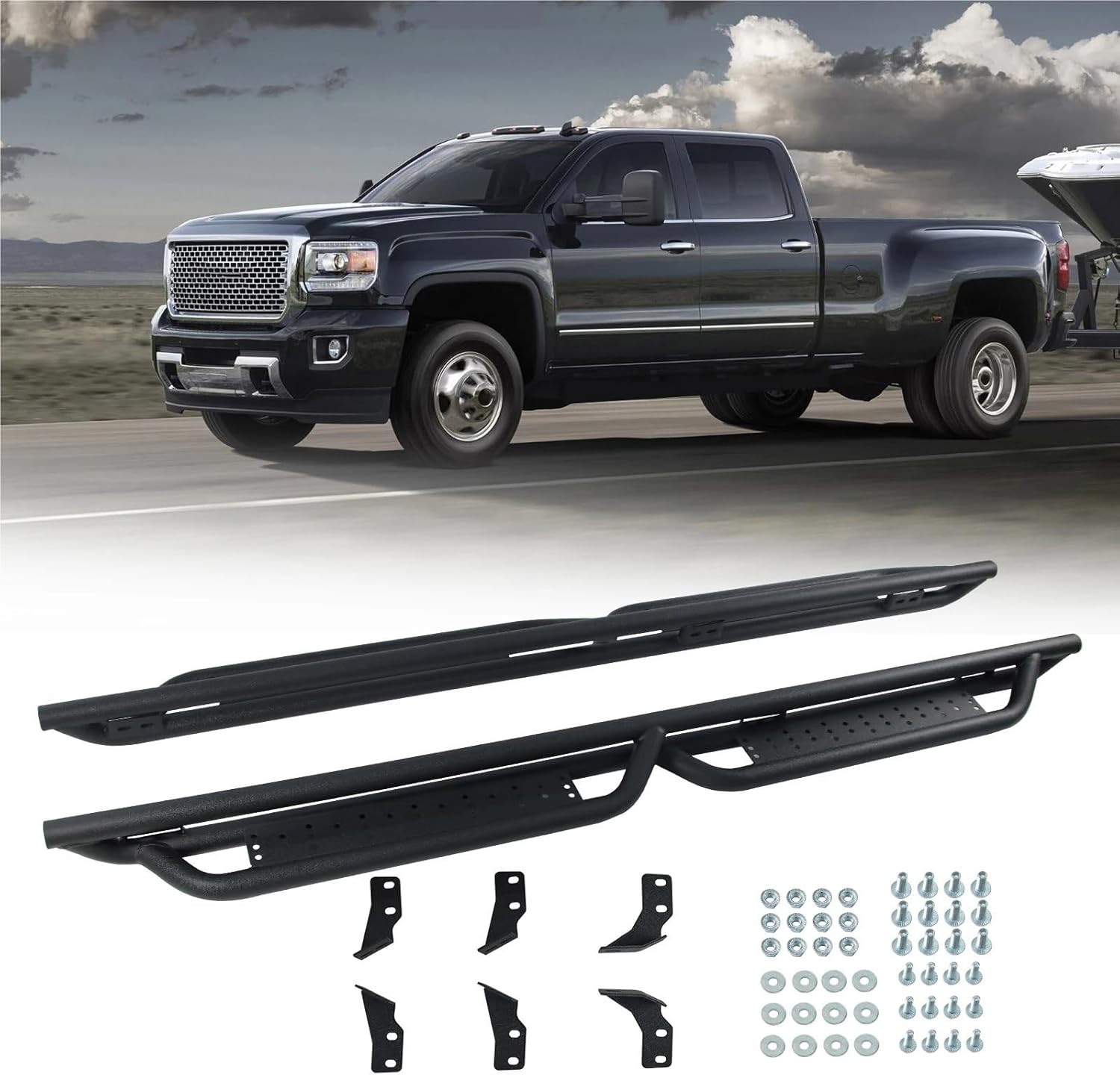 Side Step Nerf Bars Running Boards Compatible with 05-23 Toyota Tacoma Double Cab