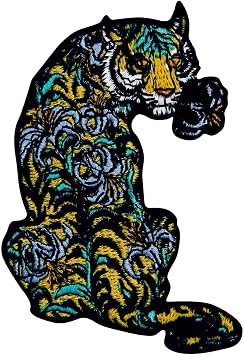 ZEGINs The Flower Tiger Patch Embroidered Applique Badge Iron On Sew On Emblem