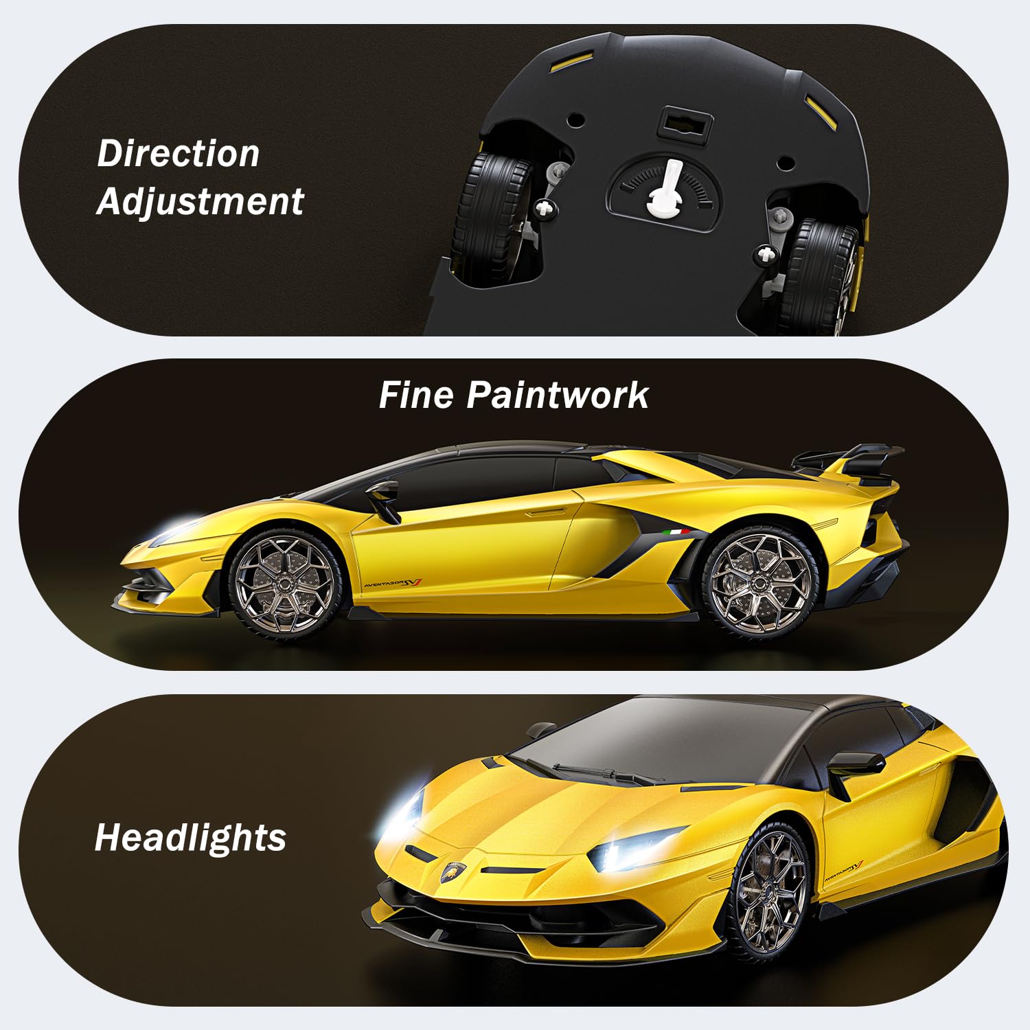 AEROQUEST Lamborghini - Auto telecomandata con licenza ufficiale Lambo Aventador SVJ, in scala 1:16, giocattolo per bambini, sport da corsa, hobby, regalo di compleanno per ragazzi e ragazze