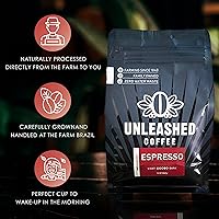 Vista 3 de Unleashed Coffee Café expreso Tostado oscuro Café de grano entero Estilo italiano Granos de café 100% arábica Granos expreso frescos