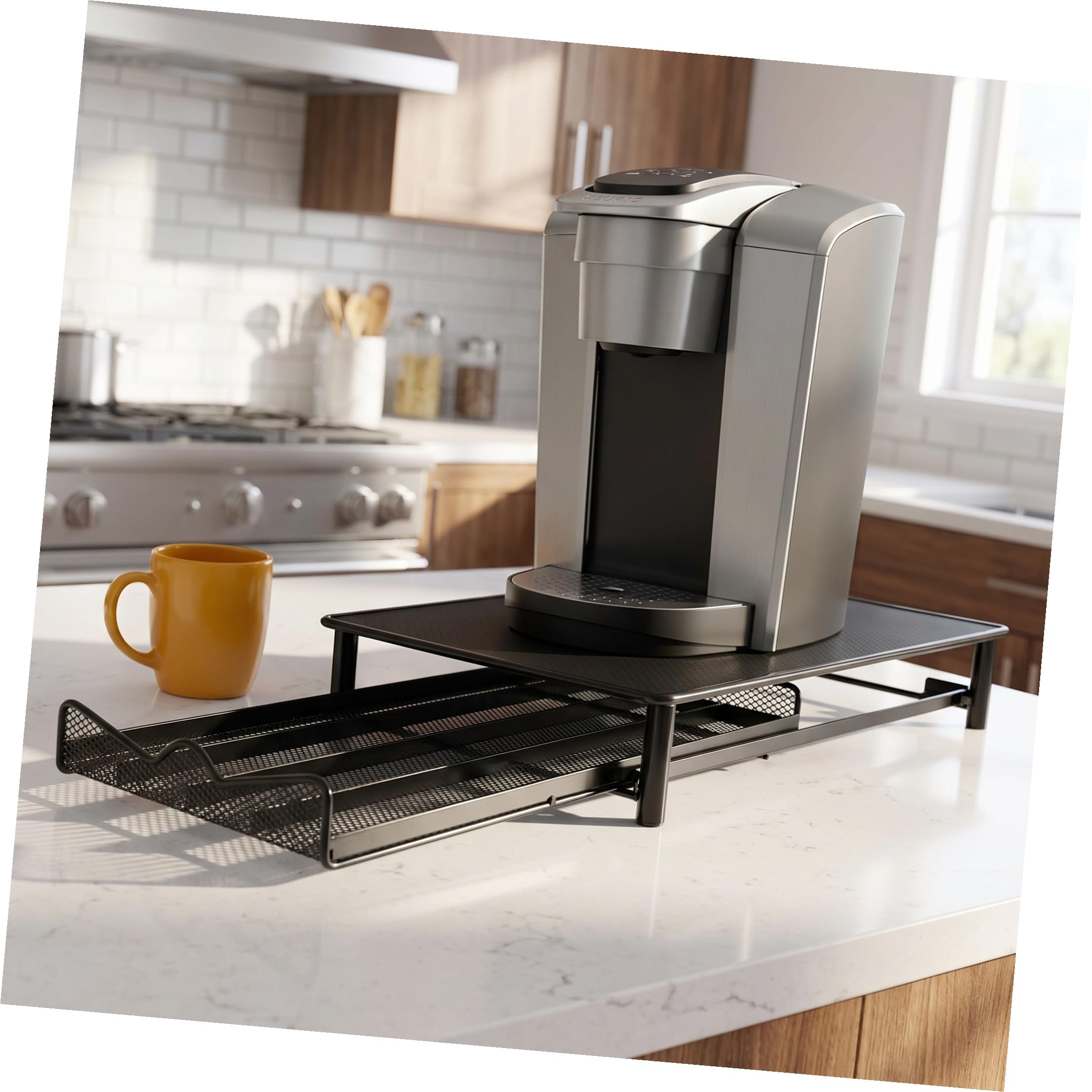 Caja de Almacenamiento Capacidad para 40 Cápsulas de Hierro Negro Diseño Anti Óxido y Fácil de Transportar para Cápsulas de Café para Cocina o Escritorio