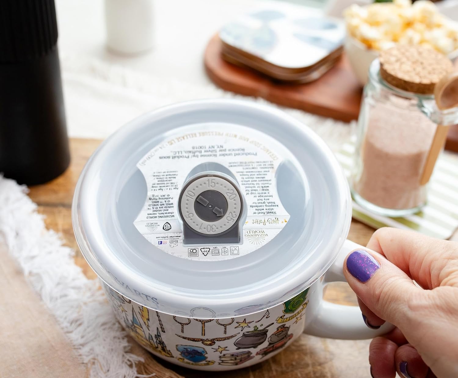 Harry Potter Hogwarts Destination Ceramic Soup Mug Bowl With Vented Lid and Handle For Ice Cream, Cereal, Beverages | Holds 24 Ounces - Image 7