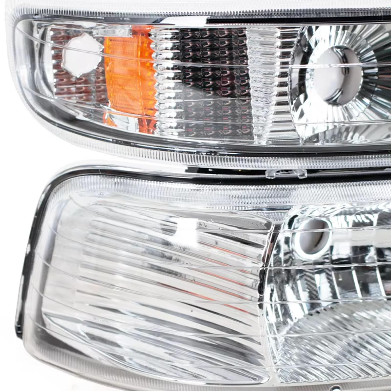 Przednie światła przeciwmgielne do Chevroleta Silverado 1999-2002, Suburban i Tahoe; boczne światła pozycyjne, obudowa reflektorów z przezroczystą soczewką (bez żarówki).