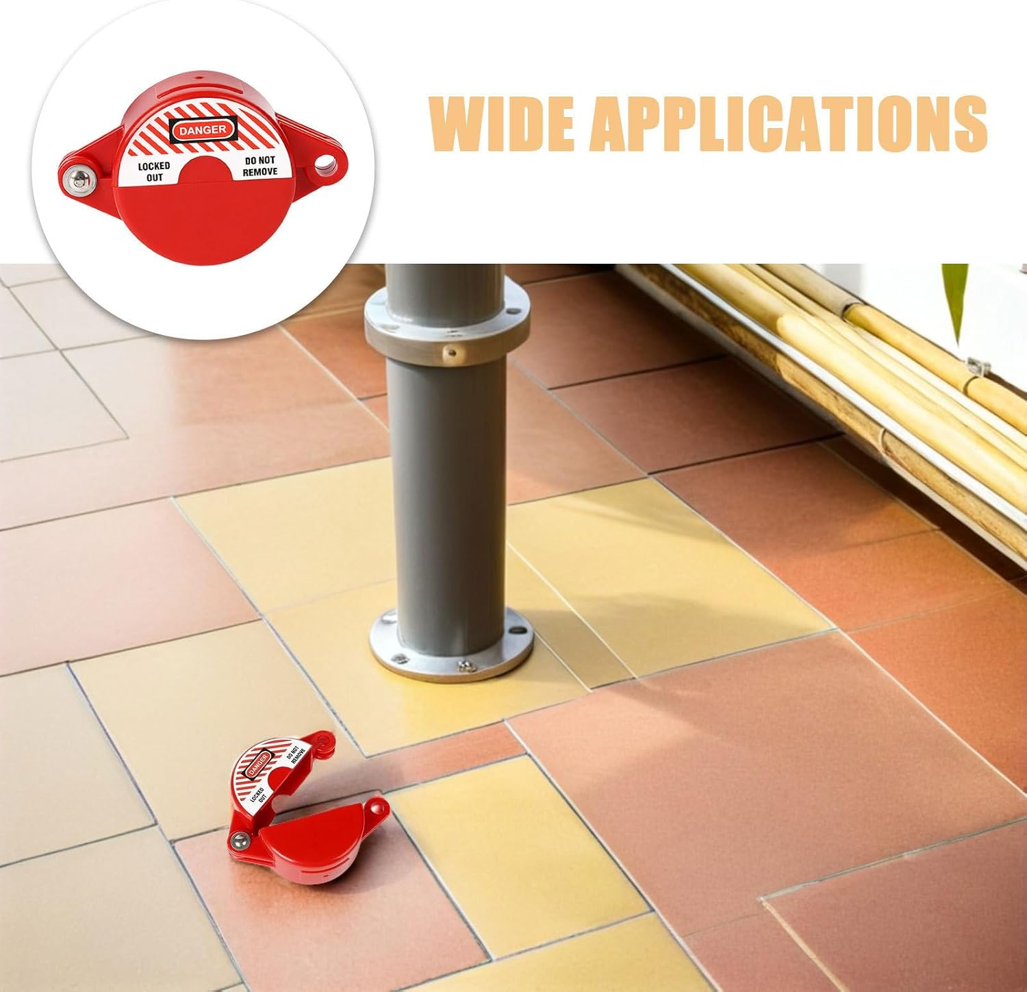 2pcs Industrial Gate Valve Lockout Device with Red Abs round Disc for Water Valves and Tanks, Preventing Accidents in Emergency and Chemical Applications