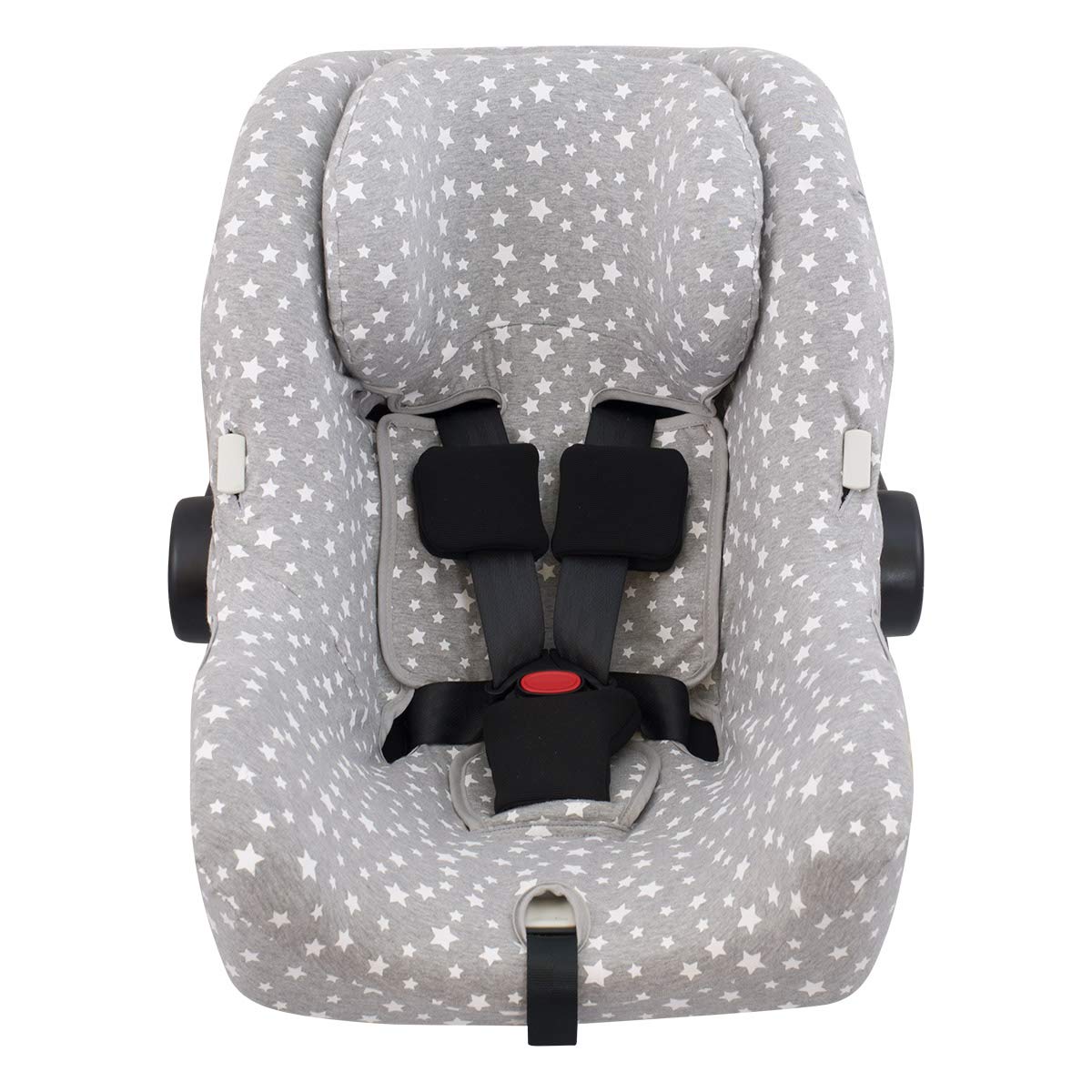 JYOKO KIDS Funda de algodón para silla de coche compatible con Bugaboo Nuna by turtle (White Star)
