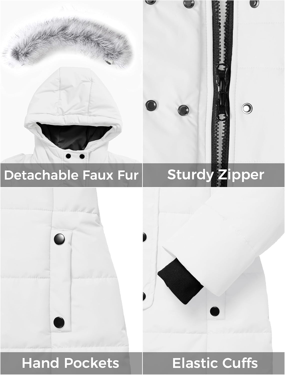 ZSHOW Girls' Long Winter Coat Parka Waterproof Warm Puffer Jacket - Image 6