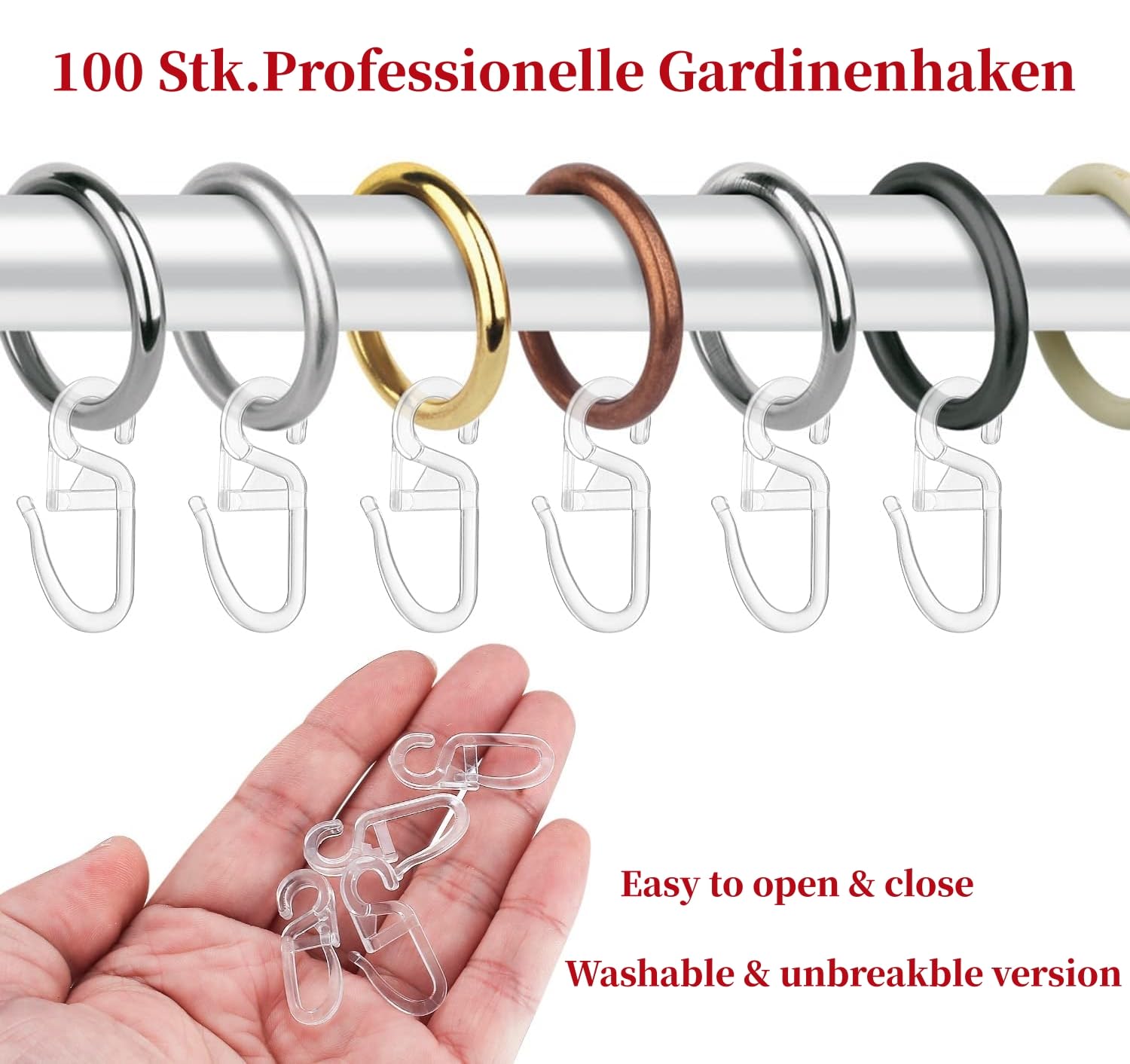 Ganci E Occhi Per Tenda Per Velo/rete Gancio Filo Tenda E Occhio - Foto 12