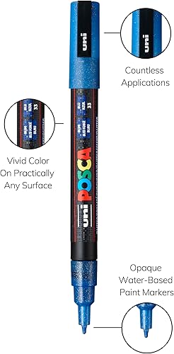 Miniatura 3 de Posca PXPC3MGL8 - Juego de rotuladores acrílicos (brillantina), varios colores