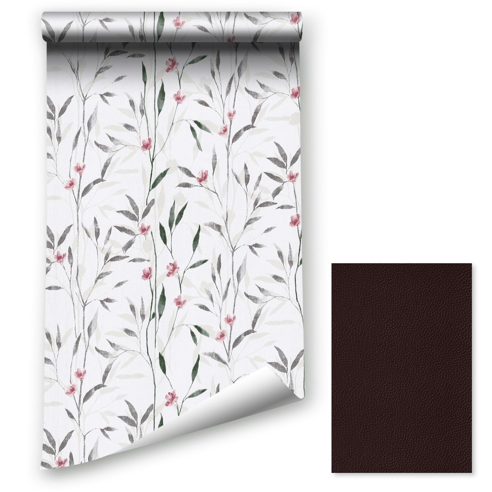 Peel and Stick Wallpaper, 44.5x400CM Floral Plants Birds Butterflies Contact Wallpaper Landscape Self-adhesive Wallpaper Removable Vinyl Film Room Wall Furniture Covering with Leather Repair Patch