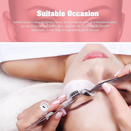 Miniatura 6 de G2PLUS 200 vasos de pegamento, soporte desechable para pegamento para pestañas, taza de pegamento con forma de flor de plástico para extensiones de