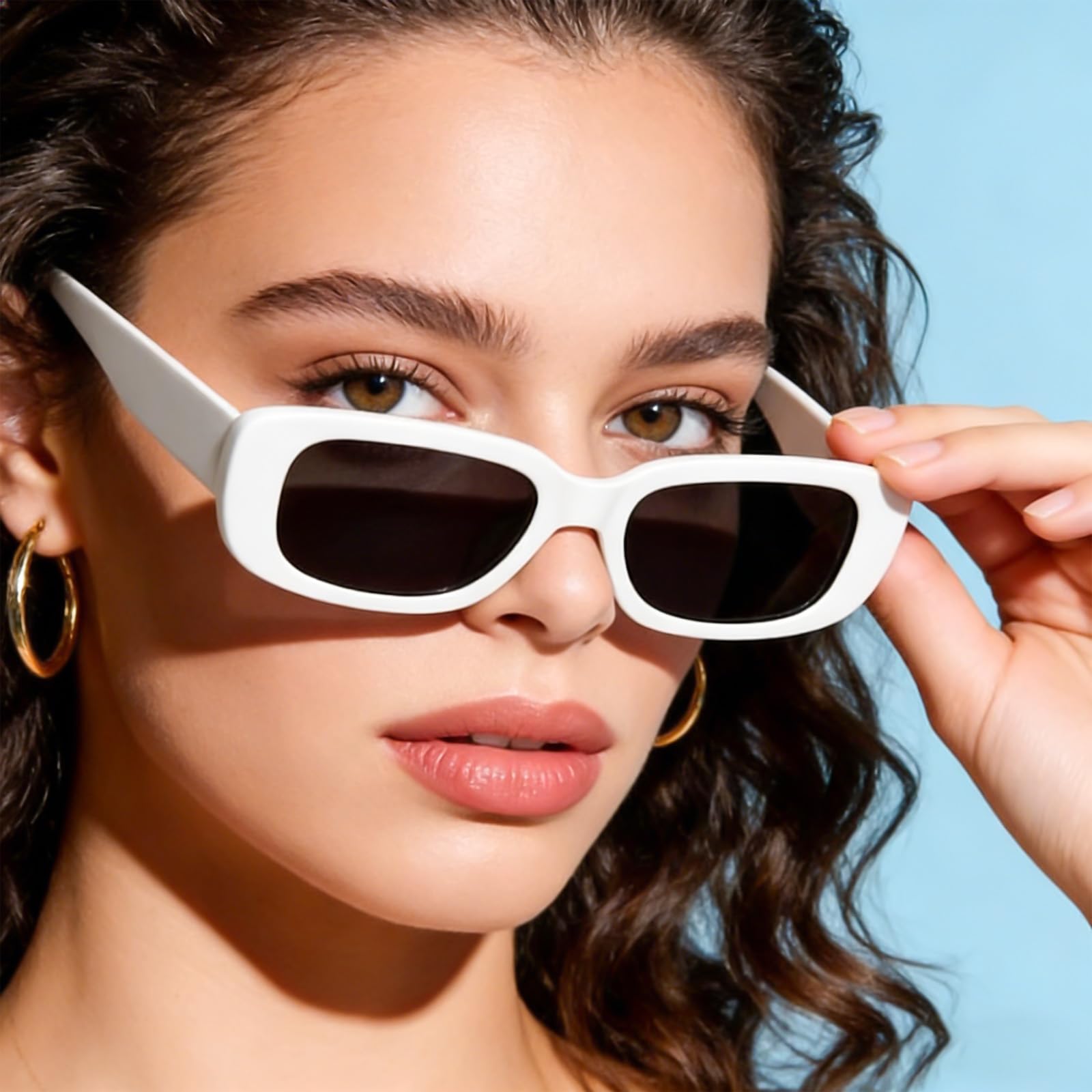 Set di 20 occhiali da sole rettangolari vintage, set di occhiali da sole retrò, occhiali alla moda per uomo e donna, occhiali retrò alla moda con protezione UV, occhiali da sole per feste