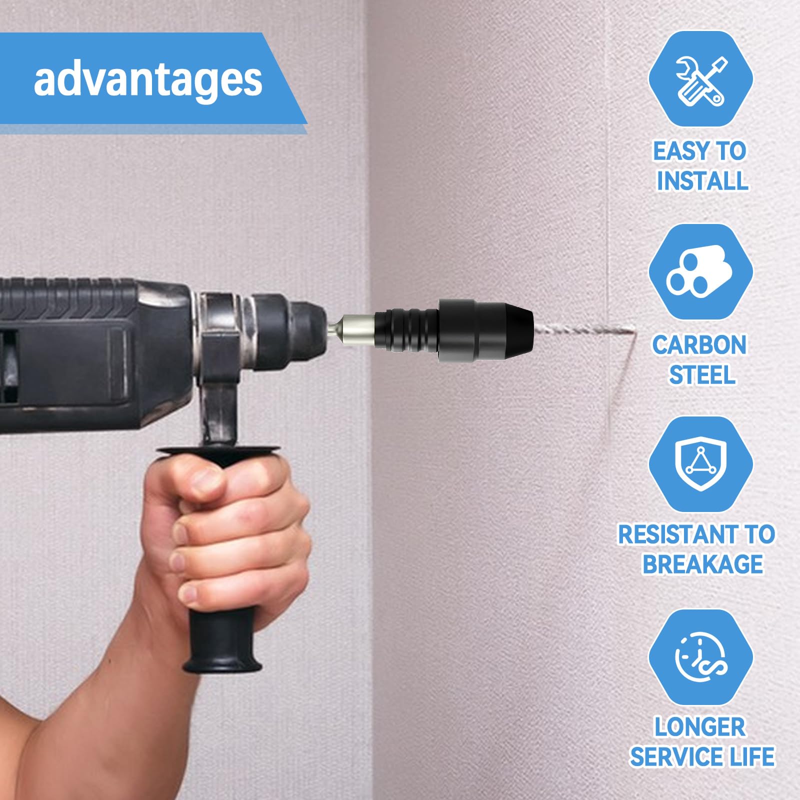 Adapter SDS Plus na SDS Max do młotów obrotowych, 8-1/10.2 cm wytrzymały adapter uchwytu konwerter narzędzia młotkowe, uchwyt szybkiej wymiany
