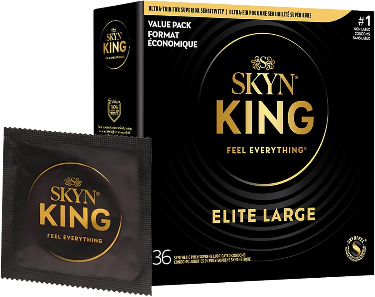 SKYN King Large Non-Latex Condoms, 36 Count – Comfortable Fit