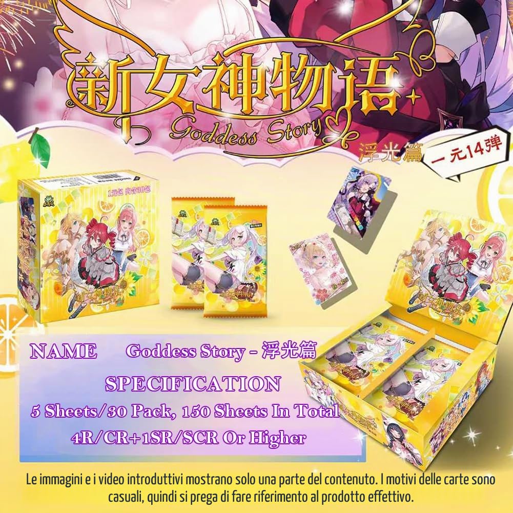Goddess Story Waifu Cards 1YUAN14, Game Characters Erogenous Girl Goddess Cards - Scatola di carte collezionabili (1-14 FuGuang)