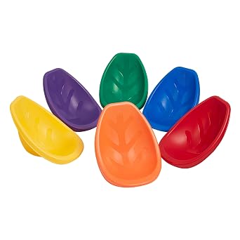 ECR4Kids Plastic Leaf Scoop Floor Rocker Seat, Classroom Furniture, Primary, 6-Piece