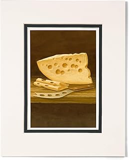 Lantern Press 8x10 Inch Matted Art Print Wall Decor, Swiss Cheese, Oil Painting