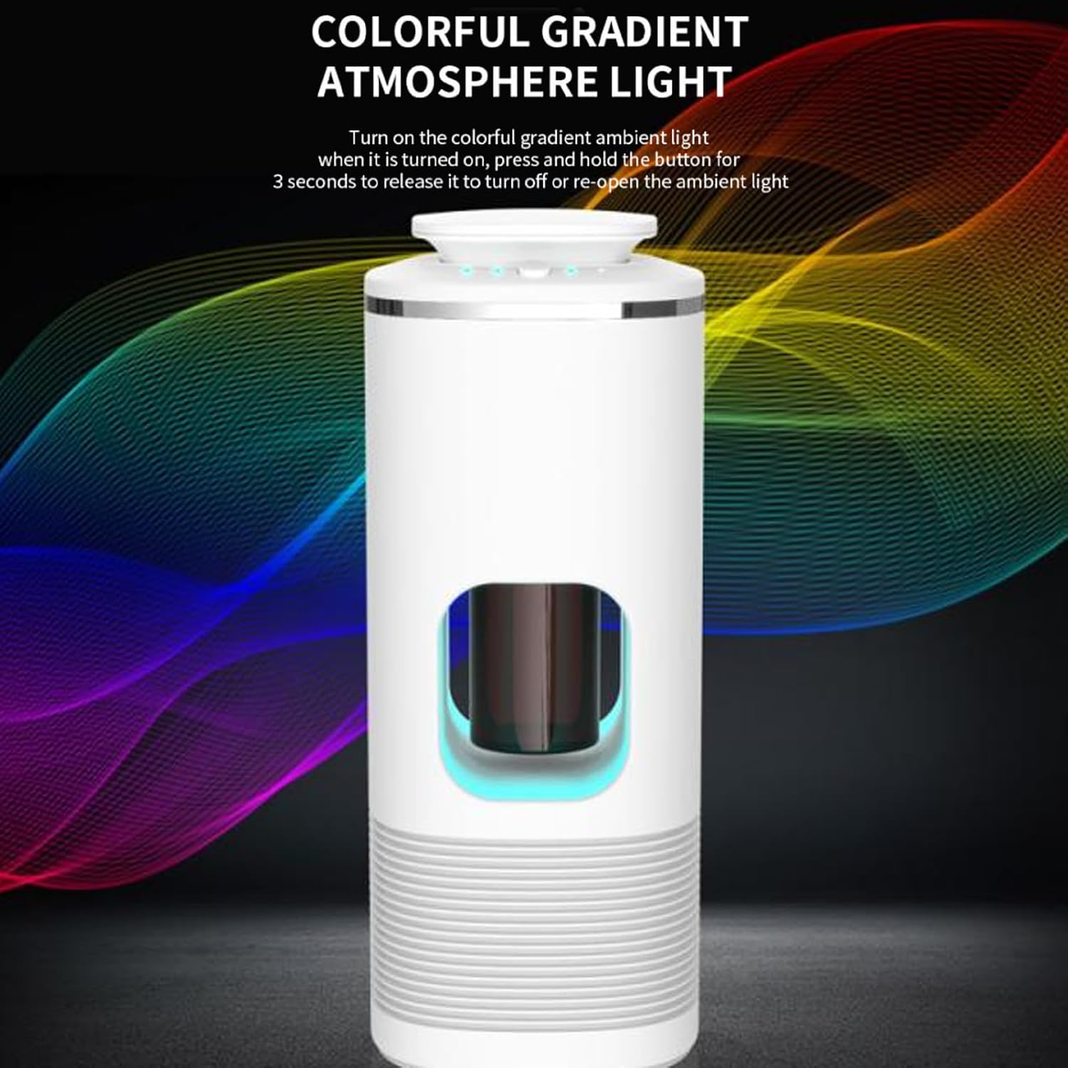 Essential Oil Diffuser USB 10ml Quiet Mist Diffuser for Home Car, Colorful Ambient Light Waterless for 50m Space