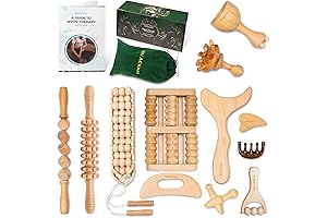 12-in-1 Wood Therapy Massage Tools Kit - Relief Back and Body Pain