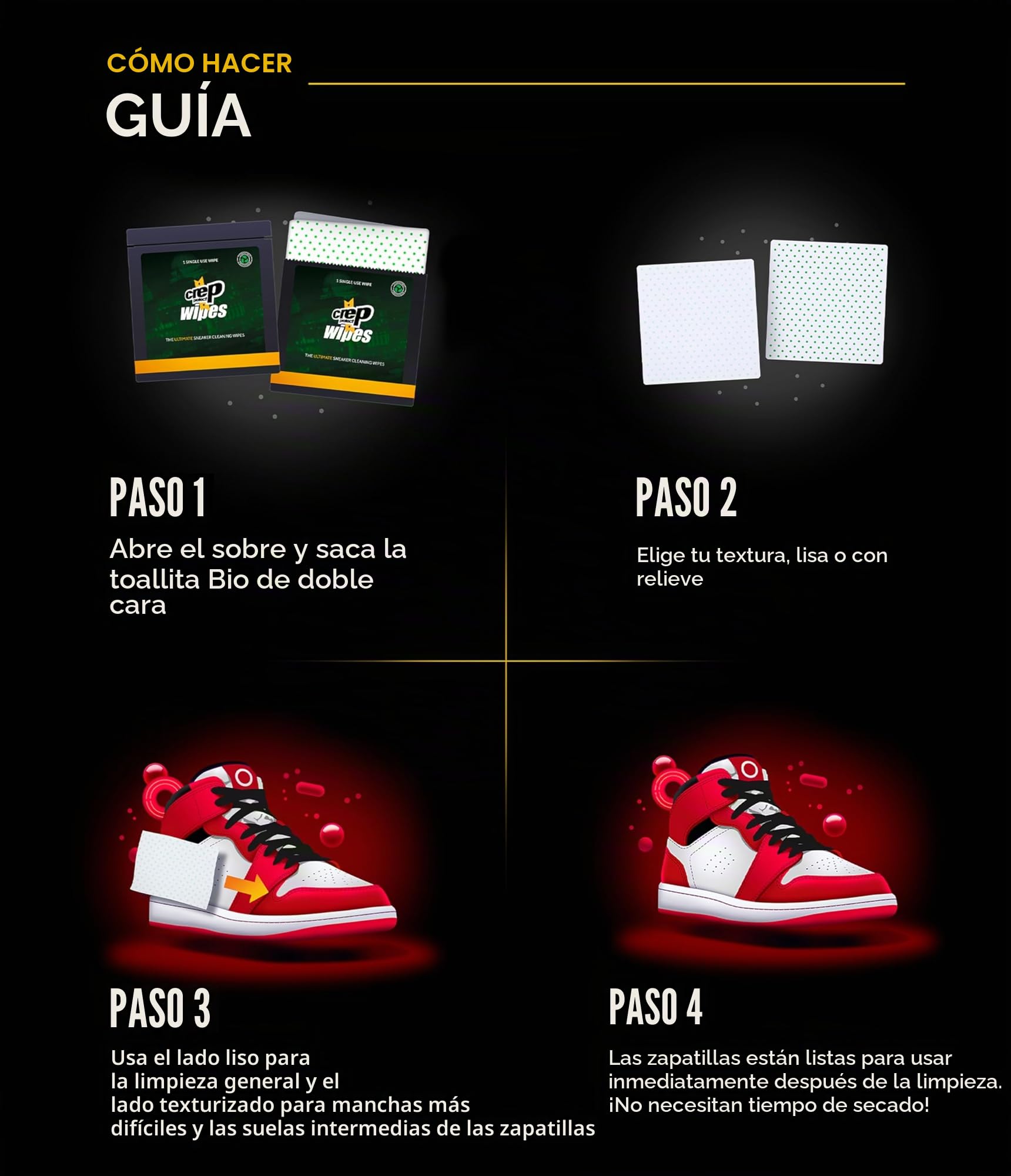 Crep Protect - Toallitas limpiadoras de zapatillas Ultimate - Toallitas limpiadoras de zapatillas envueltas individualmente (paquete de 12)