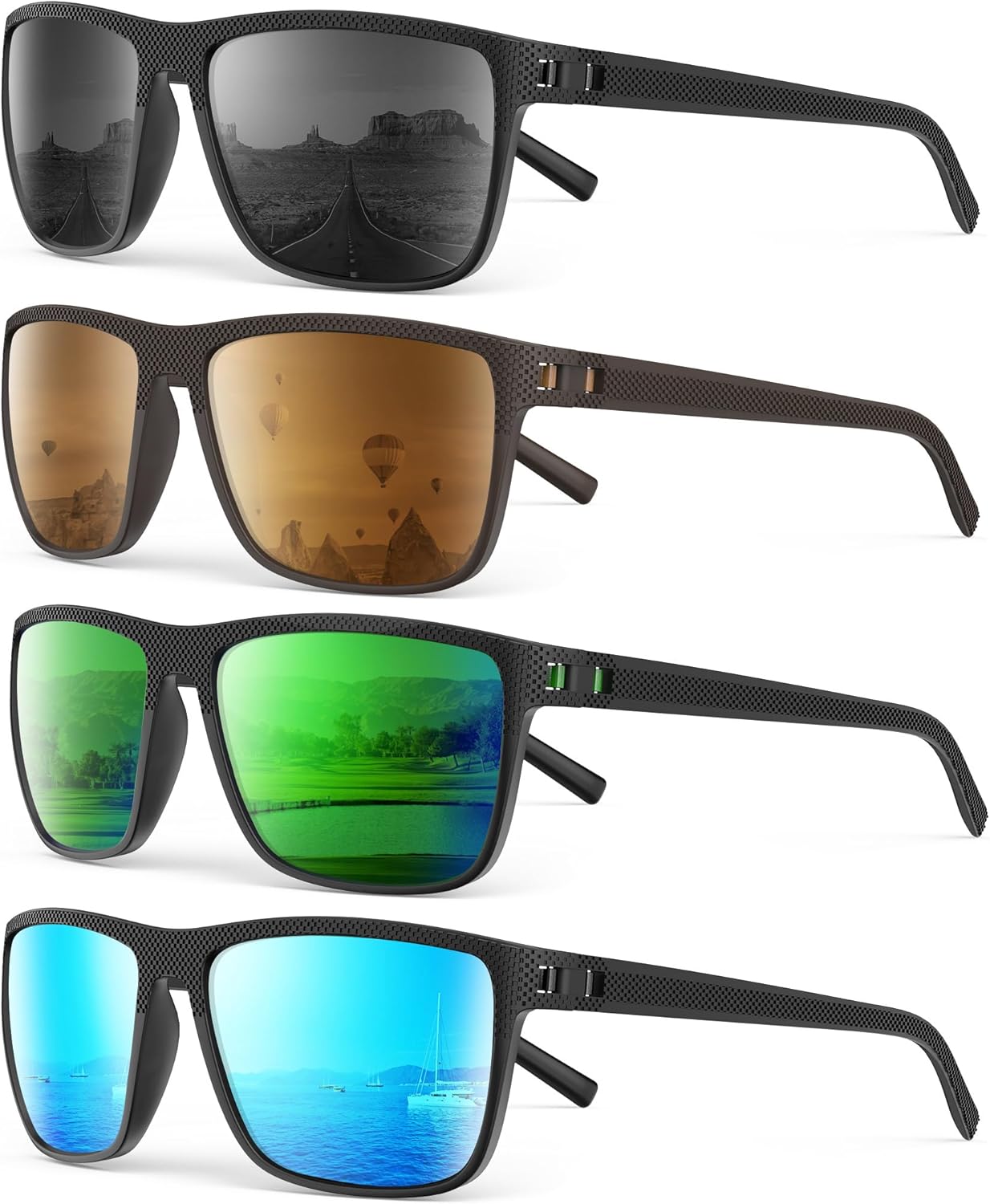 H(4 Pack)-black + Ice Blue + Green + Brown