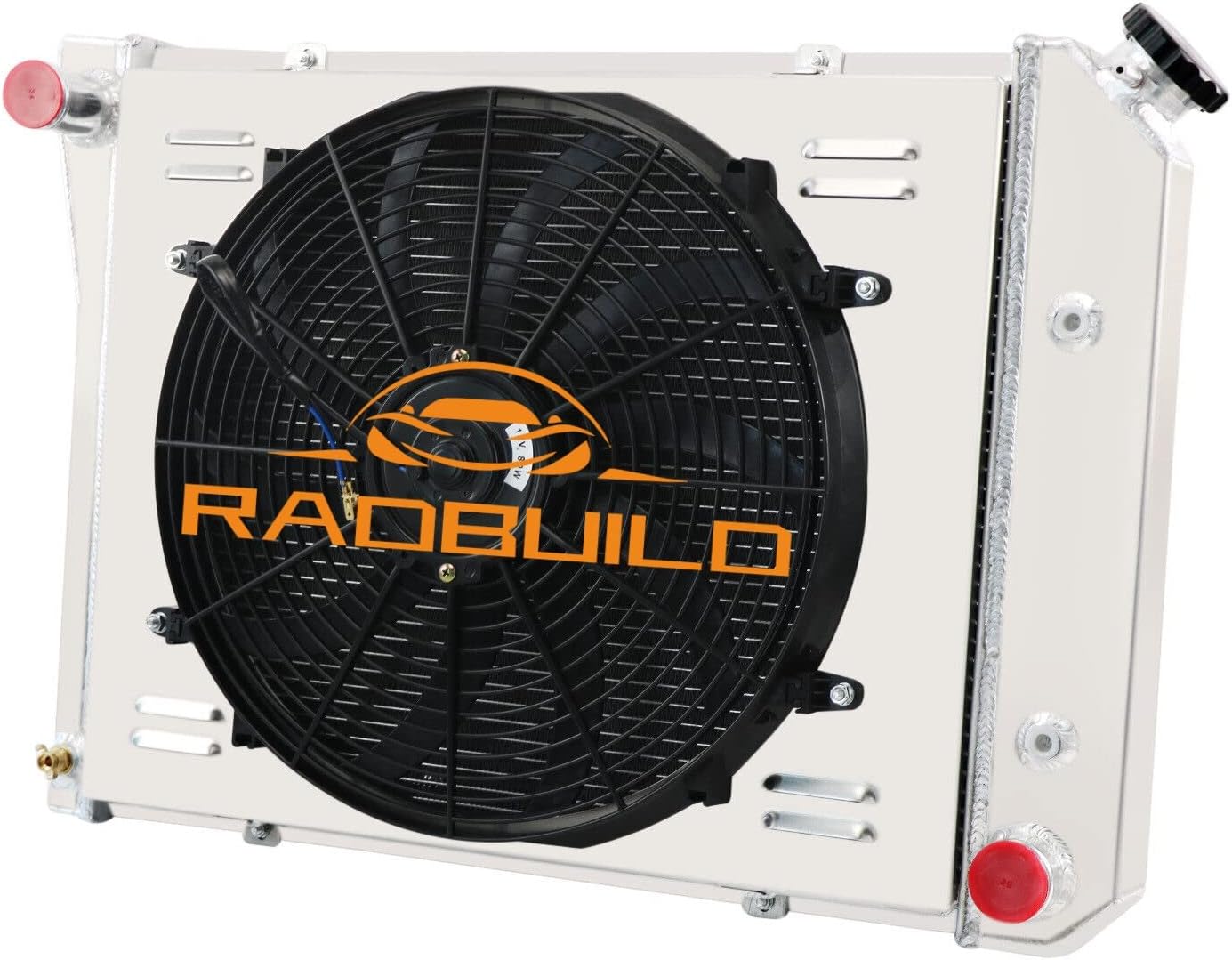 3 Row All Aluminum Radiator + Shroud + Fan + Relay Fit 64-87 Buick & 68-87 Chevy Chevelle/Pontiac & 73-87 Oldsmobile 3.8L/4.3L V6 GAS/3.8L 4.1L V6/5.0 V8 GAS