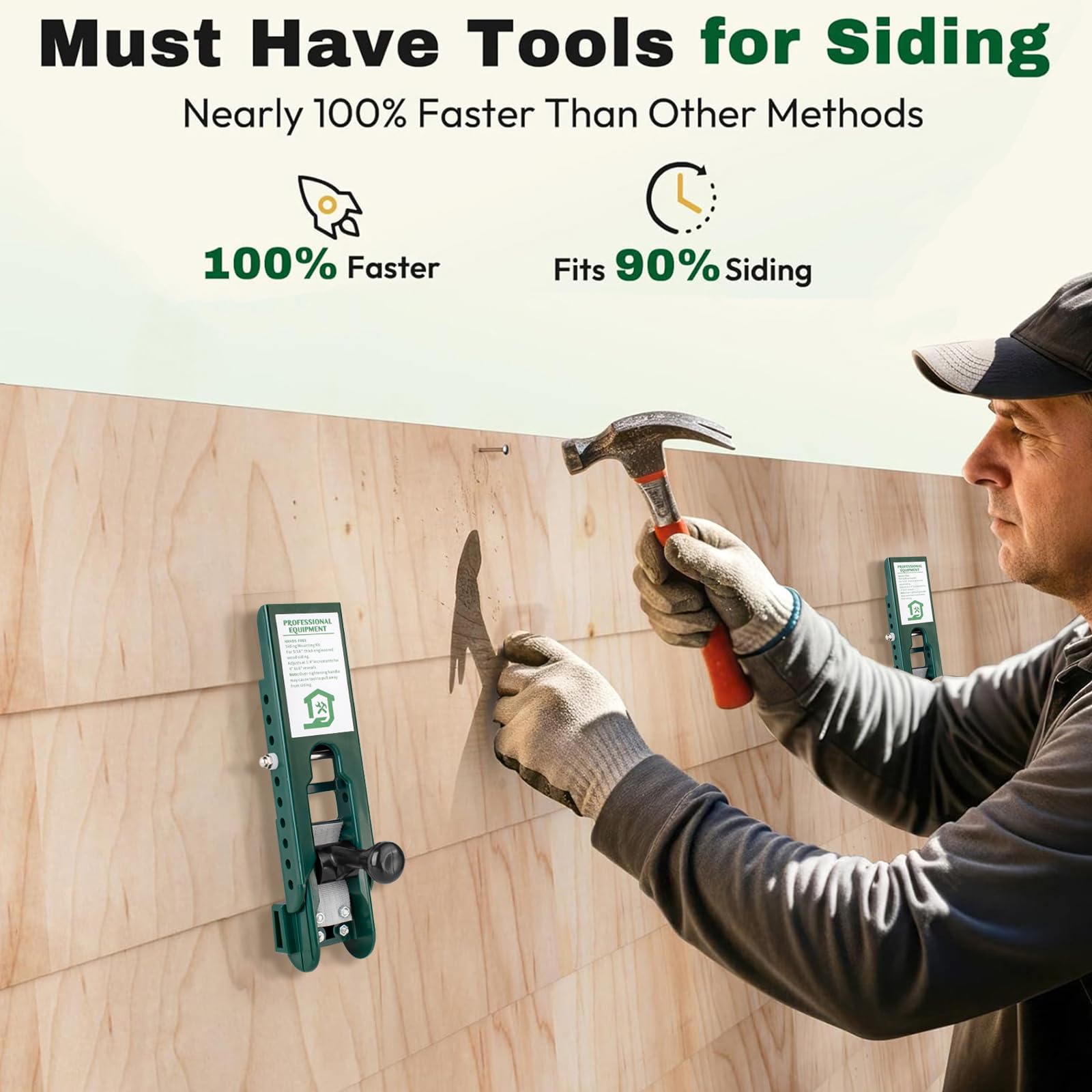 2 Stück Gauge Siding Tool, Messgerät Montageset für die Verwendung mit 5/16 Zoll Faserzementverkleidungen,Siding Mounting ToolsLanglebige Werkzeuge mit Verstellbaren Laibungen