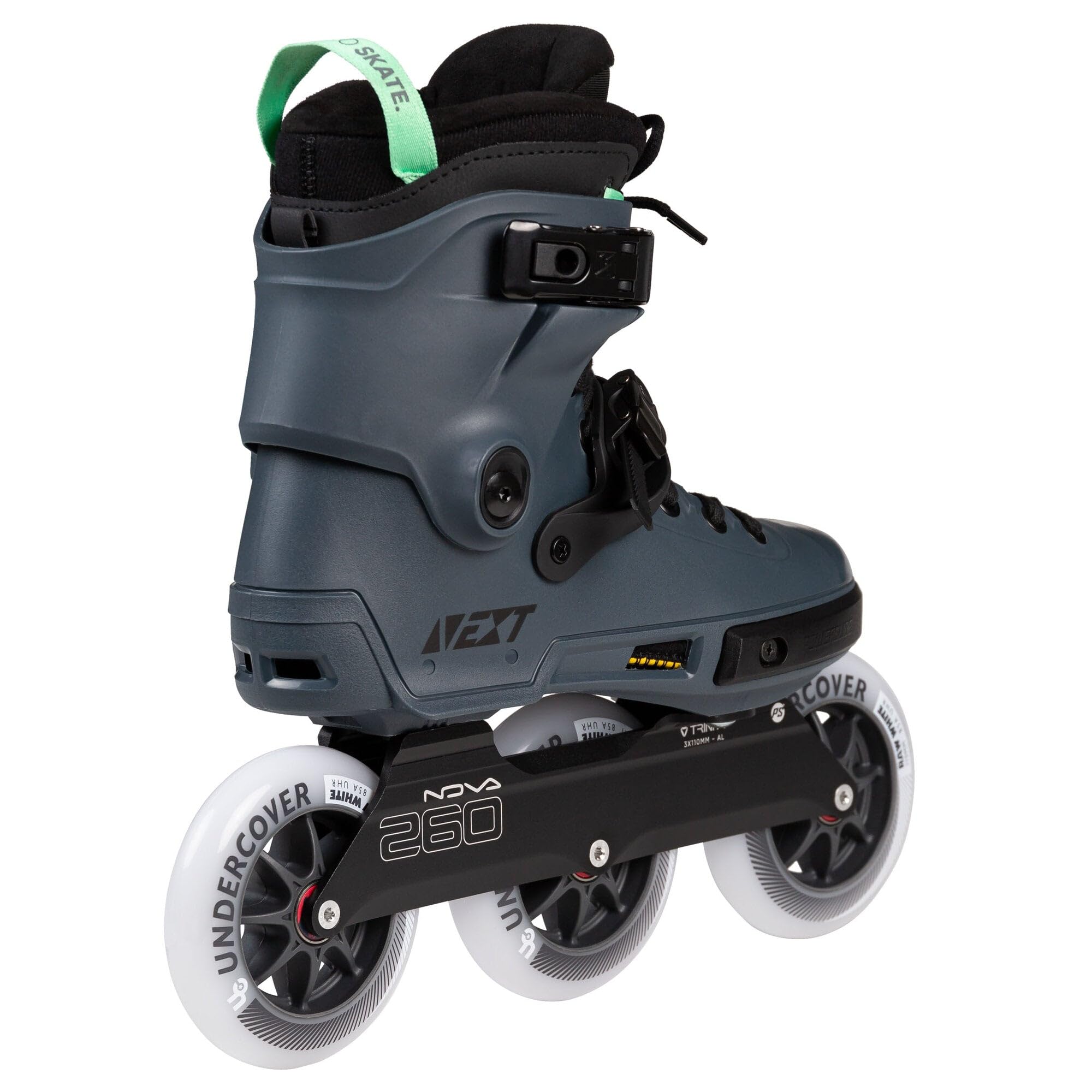 Powerslide Next Pro 110 - Urban Inline Skates con montaggio a 3 punti, misura 36 – 47 – 3 x 110 mm, cuscinetti a sfera ABEC 9 in petrolio/blu scuro