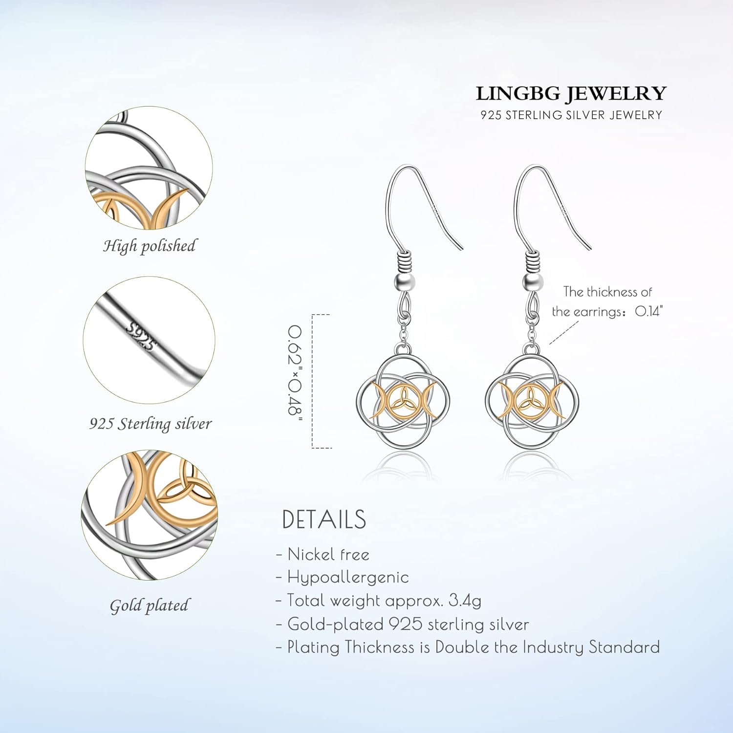 Dangle Earrings 925 Sterling Silver Earrings for Women Dangle Earrings Lightweight Dangle Earrings Mother's Day Jewelry - Image 4