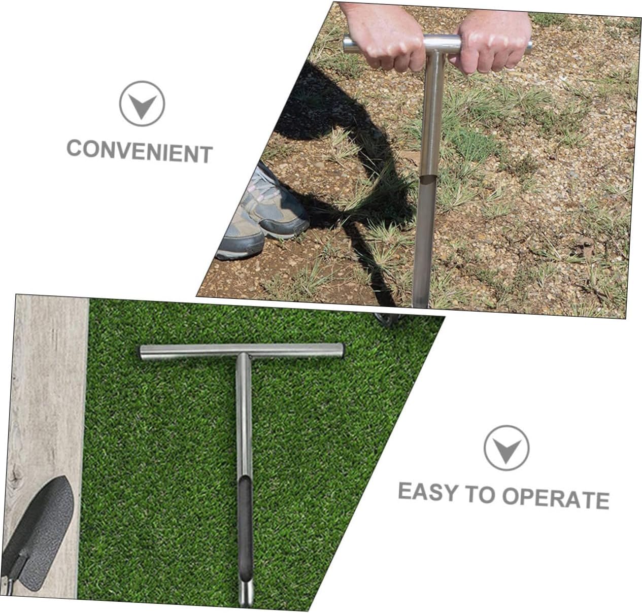 Stainless Steel Soil Sampler Probe T-Handle Tubular Design for Easy Soil Sampling and Ergonomic Tool for Lawn and Garden Use