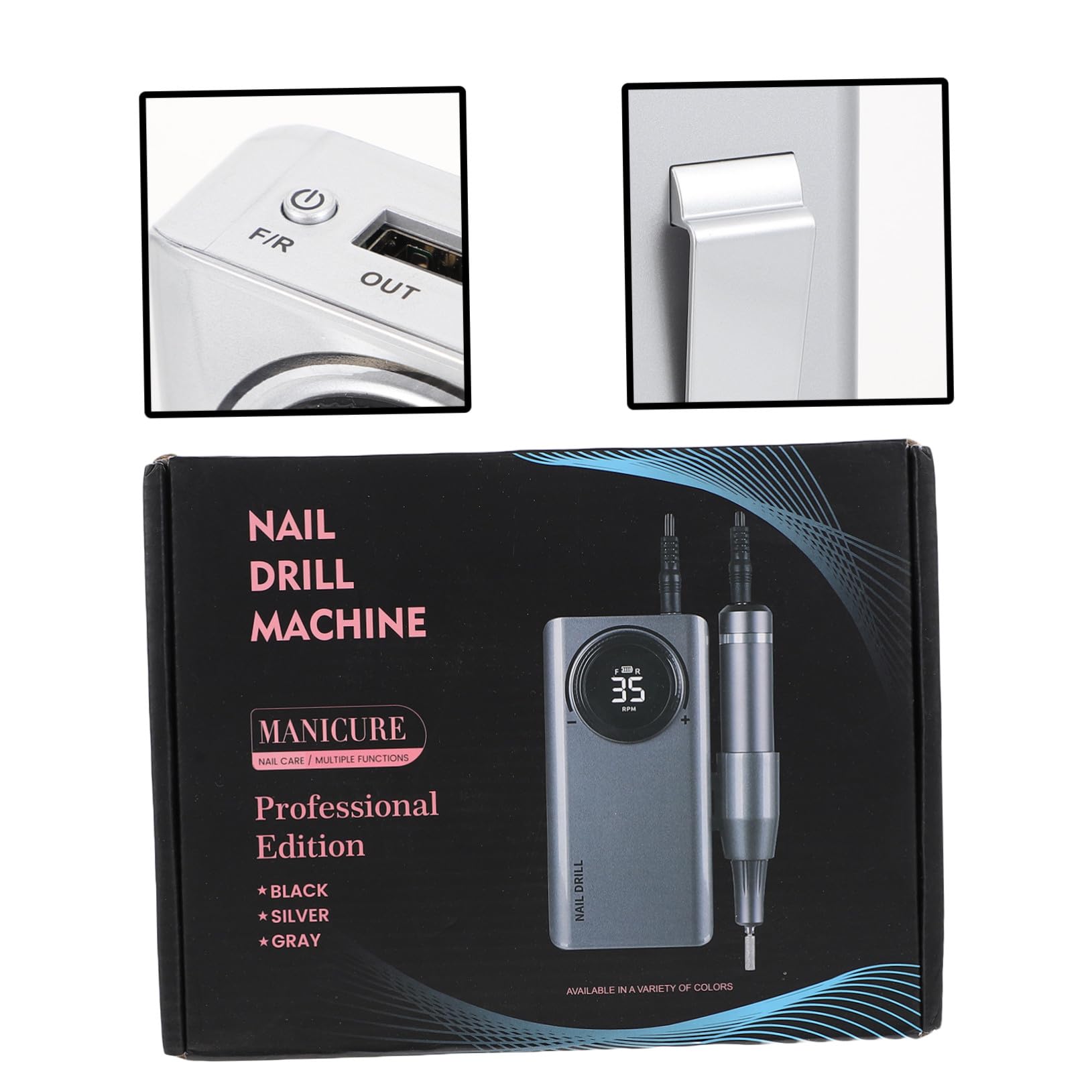 Ipetboom Penna Per Trapano Per Unghie Ricaricabile, Lima Elettrica Per Manicure e Pedicure, Strumento Per Lucidare Unghie Gel e Acriliche Usb Silenziosa Per Uso Professionale e Domestico