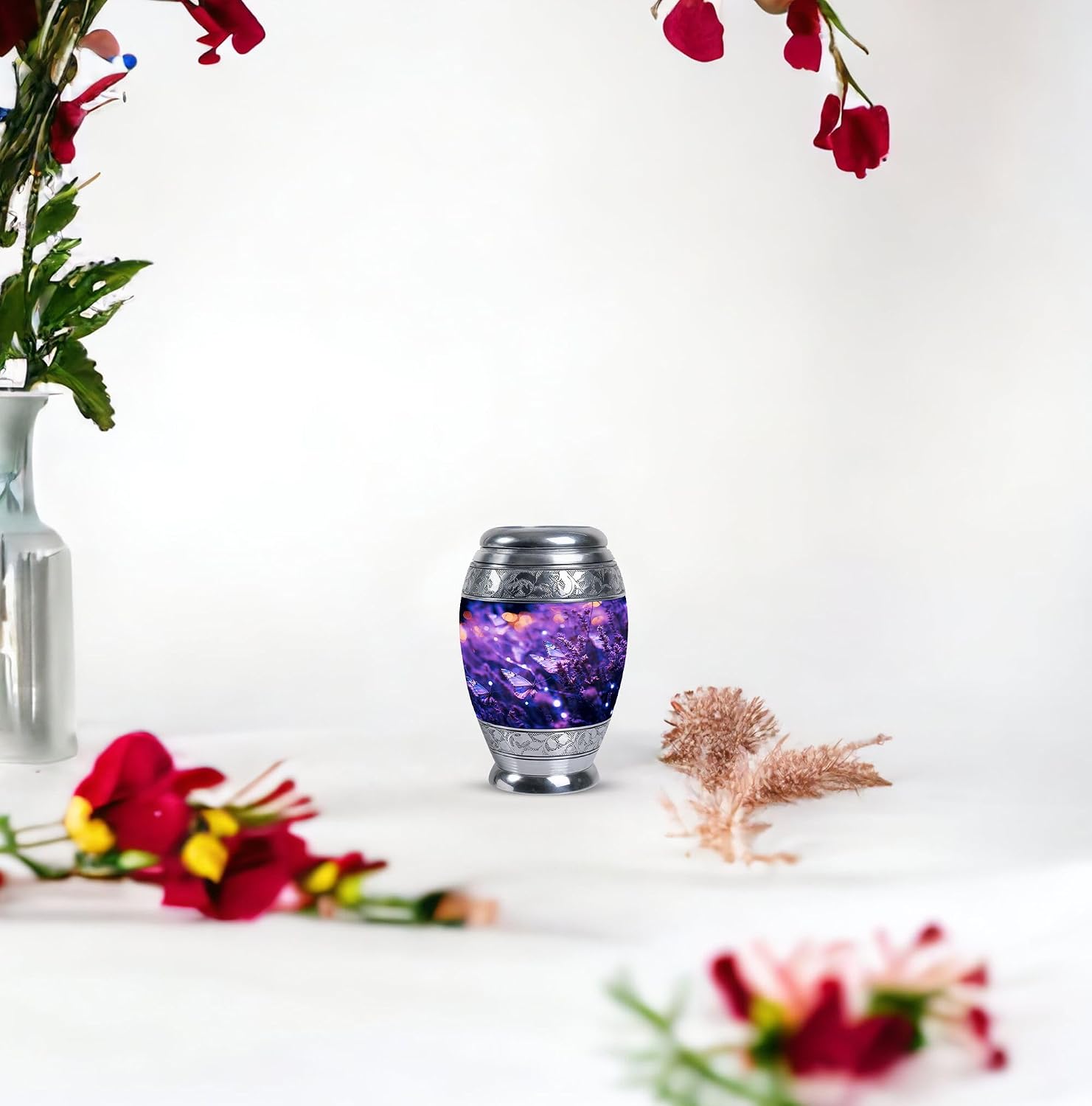 Purple Butterfly Urn for Human Ashes Adult Male - Small Keepsake Urns for Human Ashes Adult Female - Funeral Decorative Cremation 3Inch