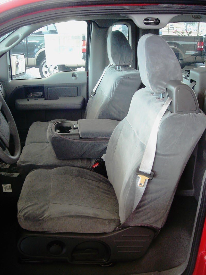 Durafit Seat Covers F369-X7 Made to fit 2004-2008 F150 Xcab Front 40/20/40.Seat Belts Come from top of seat, NOT for Double CAB Gray Automotive Twill