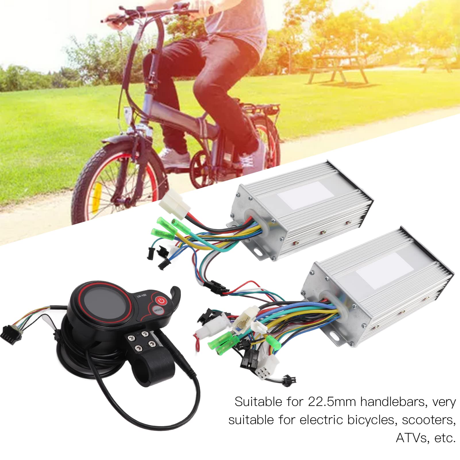 VBESTLIFE Electric Bicycle Scooter Brushless Controller Kit, Motor Controller Dual Drive Electric Bicycle LCD Meter Controller - Image 4