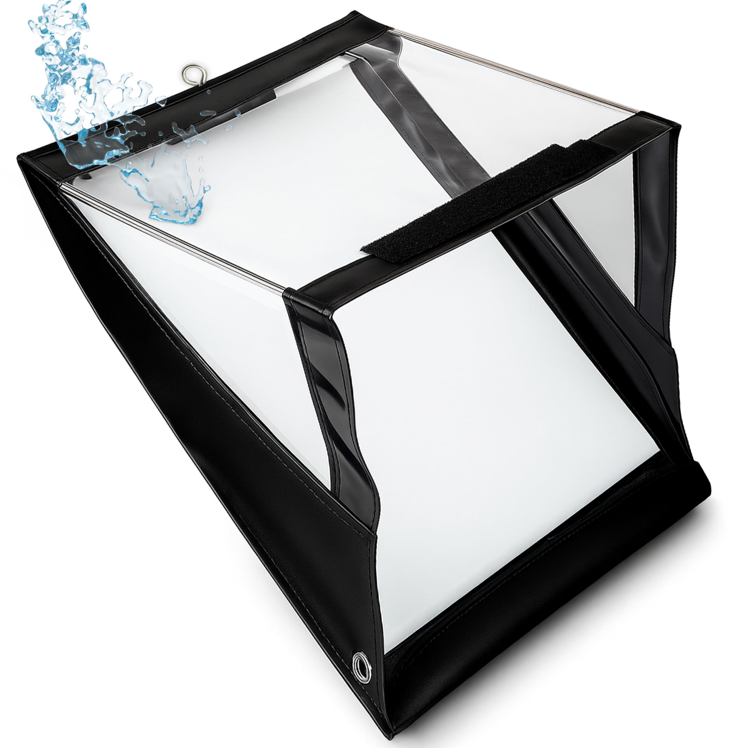 volila Wasserdichtes Klemmbrett A4 - (33,6 x 25,6 cm) Hochformat A4 Klemmbrett mit transparentem PVC-Bildschirm, Klettverschluss zum Schutz von Dokumenten vor Regen, Schnee und Staubpartikeln