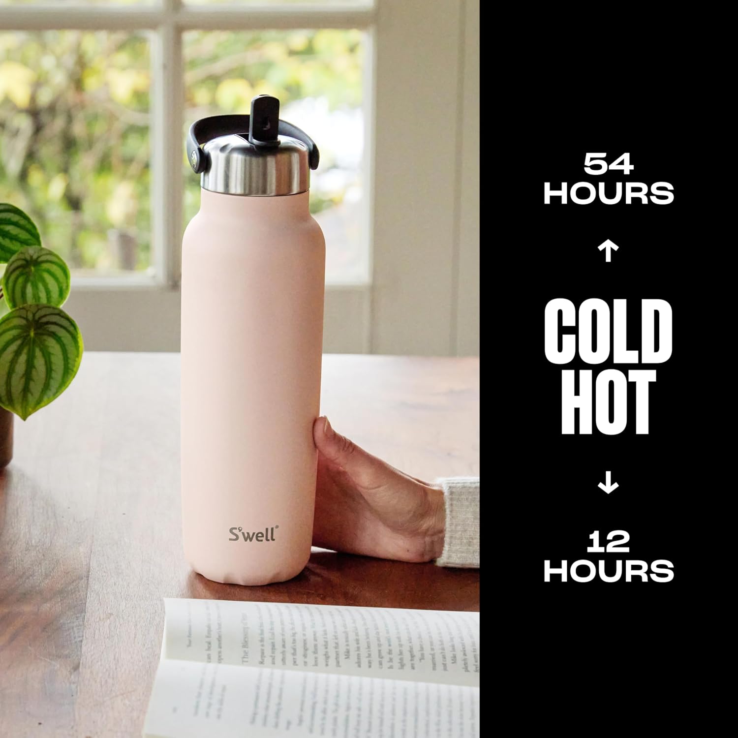 S'well Recycled Stainless Steel Explorer with Flip Straw Lid and Handle, 40oz, Himalayan Salt, Triple Layered Vacuum Insulated Containers Keeps Drinks Cold for 54 Hours and Hot for 12 - Image 2