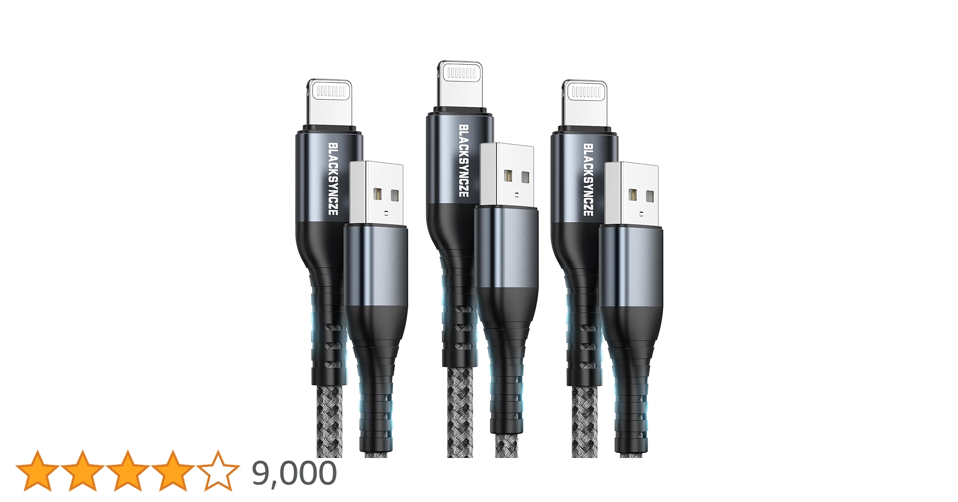 Amazon.co.jp: BLACKSYNCZE iPhone 充電ケーブル 2M+2M+2M 3本