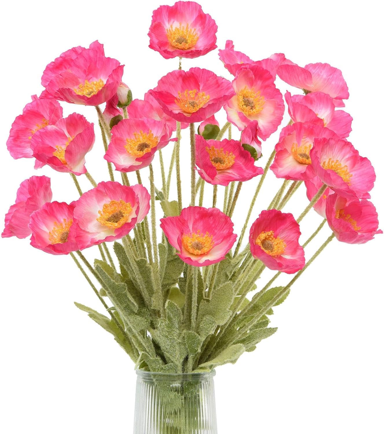 Glamrce Blush Pink Silk Poppies 8 Branches