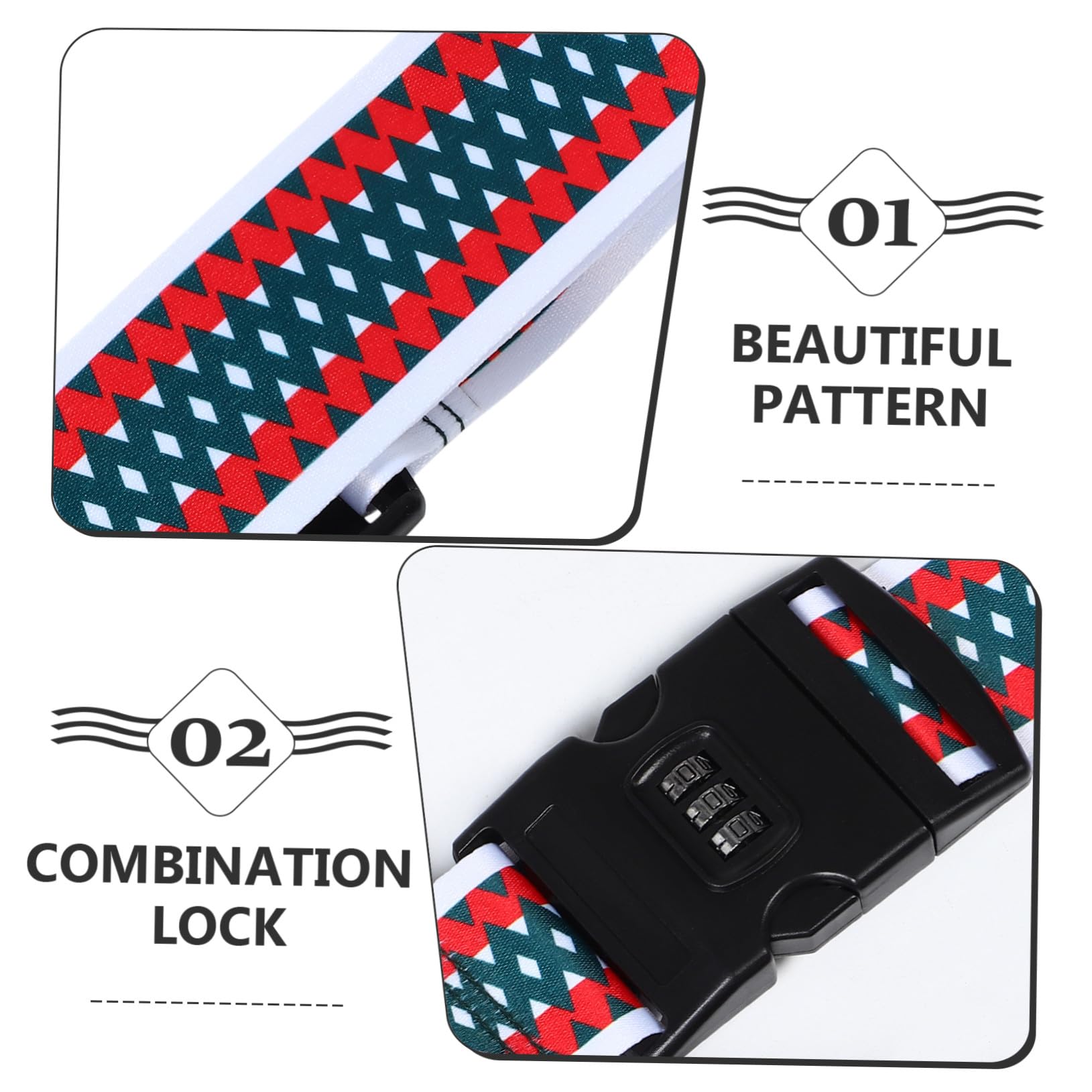 Beaupretty 5 Piezas Correa para Equipaje Ajustable con Candado de Combinación Diseño de Dibujos Animados Cinta Cruzada para Maletas Accesorio Seguro para Viajes y Negocios Protección de